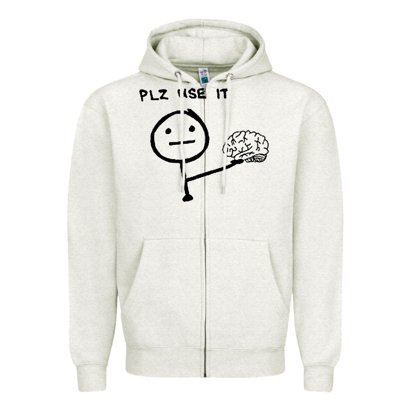 Plz Use It Text Graphic Zipper Hoodie by artisFamous | Teevron