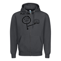Smoke Plz Use It Text Graphic Zipper Hoodie - artisFamous