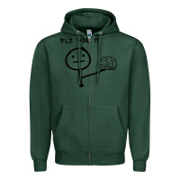 Sports Green Plz Use It Text Graphic Zipper Hoodie - artisFamous