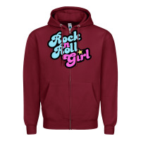 Burgundy rock n roll girl Zipper Hoodie - artisFamous