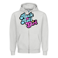 Dove Grey rock n roll girl Zipper Hoodie - artisFamous
