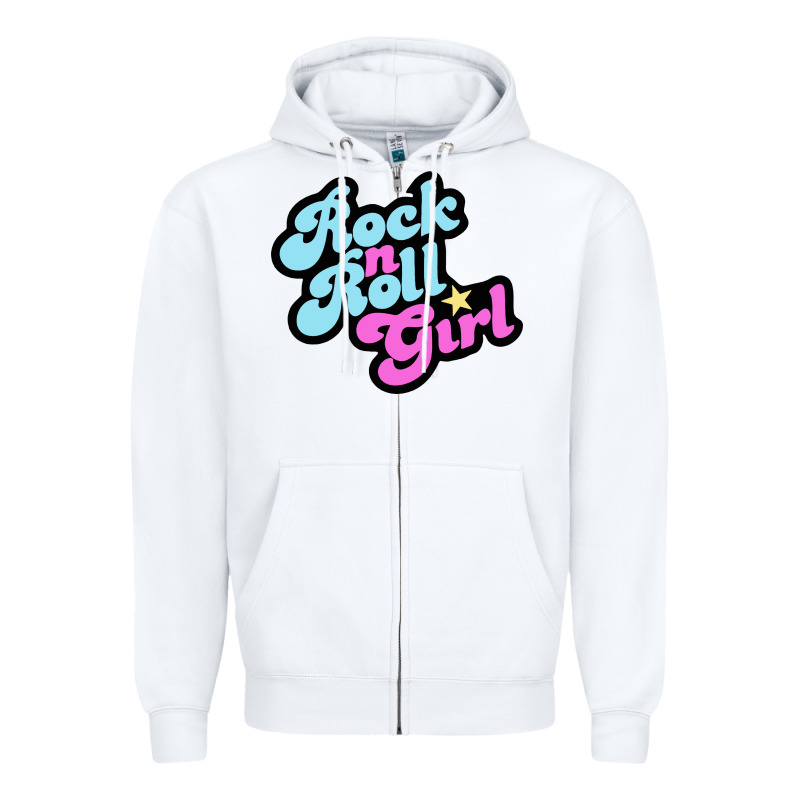 Rock N Roll Girl Zipper Hoodie by artisFamous | Teevron