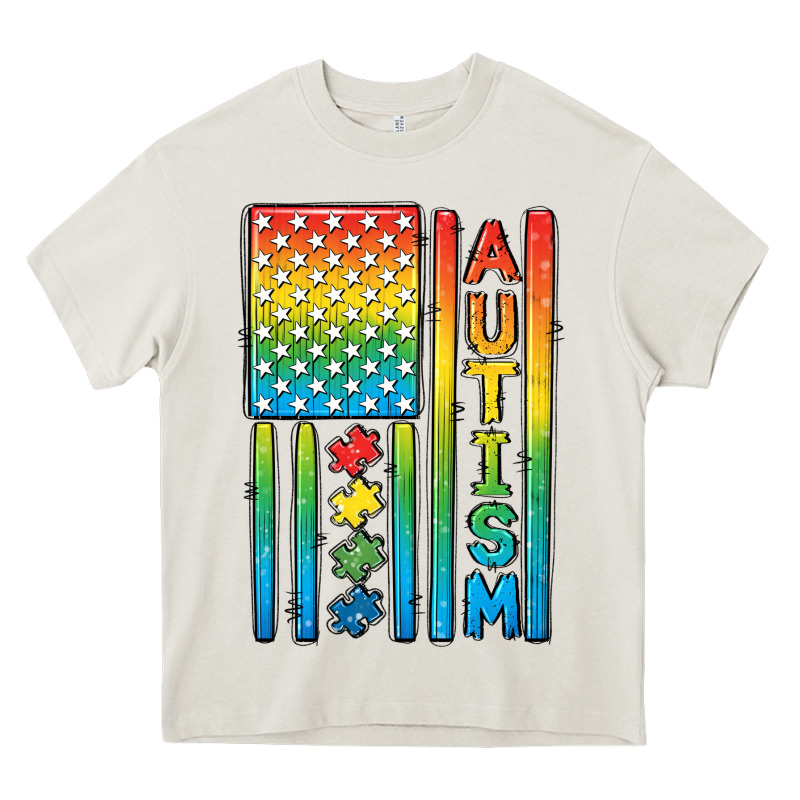 Autism American Flag Heavy Core Tee by CowGirlArtShop | Teevron