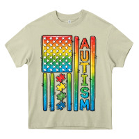 Mossy Autism American Flag Heavy Core Tee - CowGirlArtShop