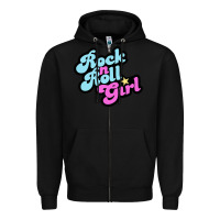 Black rock n roll girl Zipper Hoodie - artisFamous