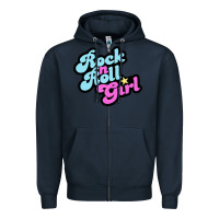 Navy rock n roll girl Zipper Hoodie - artisFamous