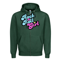 Sports Green rock n roll girl Zipper Hoodie - artisFamous