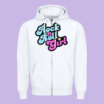Rock N Roll Girl Zipper Hoodie Designed By Artisfamous