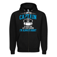 Black captain funny boating sailing Zipper Hoodie - artisFamous