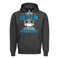 Charcoal Heather captain funny boating sailing Zipper Hoodie - artisFamous