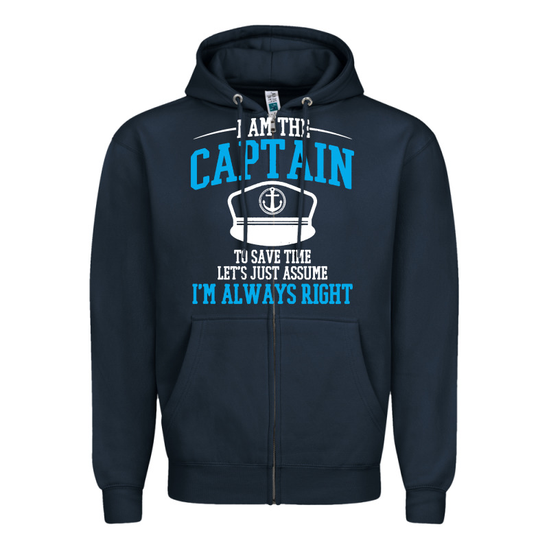 Captain Funny Boating Sailing Zipper Hoodie by artisFamous | Teevron