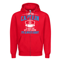Red captain funny boating sailing Zipper Hoodie - artisFamous
