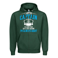 Sports Green captain funny boating sailing Zipper Hoodie - artisFamous