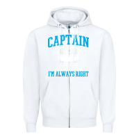 White captain funny boating sailing Zipper Hoodie - artisFamous