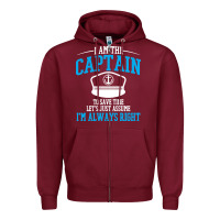 Burgundy captain funny boating sailing Zipper Hoodie - artisFamous