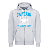 Heather Grey captain funny boating sailing Zipper Hoodie - artisFamous