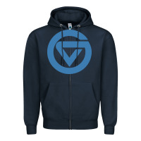 Navy Grand Valley College Zipper Hoodie - artisFamous
