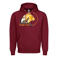 Burgundy cal col golden Zipper Hoodie - artisFamous