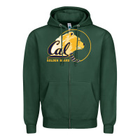 Sports Green cal col golden Zipper Hoodie - artisFamous