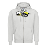 Dove Grey super bee Zipper Hoodie - artisFamous