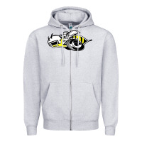 Heather Grey super bee Zipper Hoodie - artisFamous