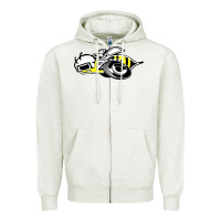 Oatmeal Heather super bee Zipper Hoodie - artisFamous
