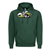 Sports Green super bee Zipper Hoodie - artisFamous