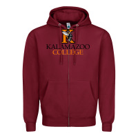 Burgundy Kalamazoo College Zipper Hoodie - artisFamous
