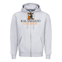 Heather Grey Kalamazoo College Zipper Hoodie - artisFamous