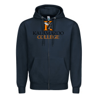 Navy Kalamazoo College Zipper Hoodie - artisFamous