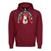 Burgundy valentines heifer rainbow Zipper Hoodie - JahusDesignShop
