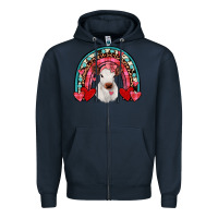 Navy valentines heifer rainbow Zipper Hoodie - JahusDesignShop