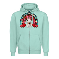 Seafoam valentines heifer rainbow Zipper Hoodie - JahusDesignShop