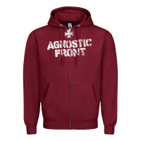 Burgundy agnostic font Zipper Hoodie - artisFamous