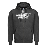 Charcoal Heather agnostic font Zipper Hoodie - artisFamous