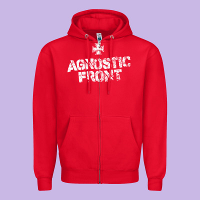 Agnostic Font Zipper Hoodie Designed By Artisfamous