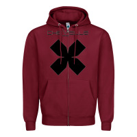 Burgundy Premium Collection Design Zipper Hoodie - artisFamous