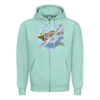 Seafoam flying tigers Zipper Hoodie - artisFamous
