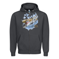 Smoke flying tigers Zipper Hoodie - artisFamous