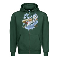 Sports Green flying tigers Zipper Hoodie - artisFamous