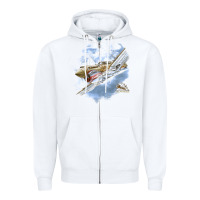 White flying tigers Zipper Hoodie - artisFamous