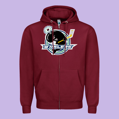 Plymouth Whalers Hockey Zipper Hoodie Designed By Artisfamous