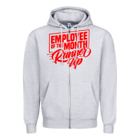 Heather Grey employee of the month runner up Zipper Hoodie - artisFamous