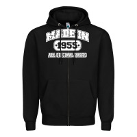 Black made in 1955 funny vintage Zipper Hoodie - artisFamous
