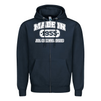 Navy made in 1955 funny vintage Zipper Hoodie - artisFamous