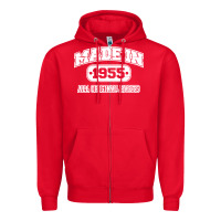 Red made in 1955 funny vintage Zipper Hoodie - artisFamous
