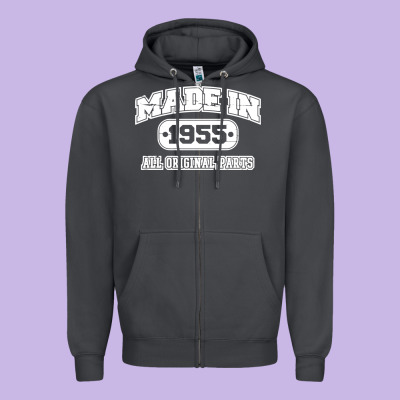 Made In 1955 Funny Vintage Zipper Hoodie Designed By Artisfamous
