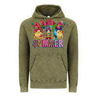 Vintage Olive Hello summer Gnome Vintage Hoodie - CowhideDigitalArt