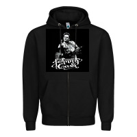 Black Johnny Cash Music Zipper Hoodie - artisFamous