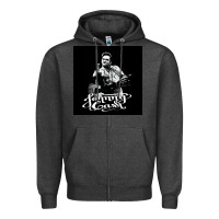 Charcoal Heather Johnny Cash Music Zipper Hoodie - artisFamous